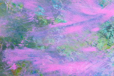 Renkli yaratıcı arkaplan: Ahşap bir palette yağlı boya kalıntıları, kısa odak, seçici bulanık