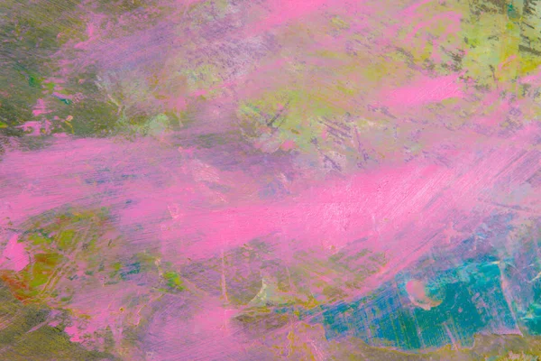 Renkli yaratıcı arkaplan: Ahşap bir palette yağlı boya kalıntıları, kısa odak, seçici bulanık