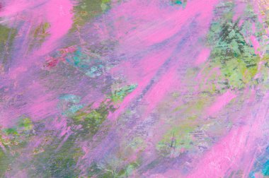 Renkli yaratıcı arkaplan: Ahşap bir palette yağlı boya kalıntıları, kısa odak, seçici bulanık