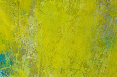 Renkli yaratıcı arkaplan: Ahşap bir palette yağlı boya kalıntıları, kısa odak, seçici bulanık