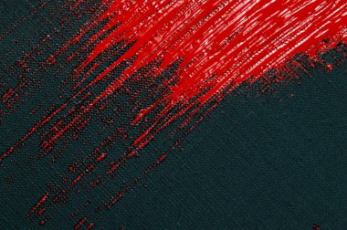 soyut yaratıcı arkaplan: siyah bir tuval, geçici bir nesne tonu, kırmızı noktalar, renkli astar renkleri ve sıçramaları. 