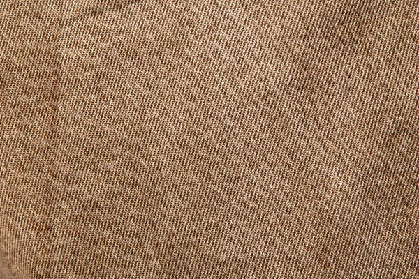 Fabric Grunge Background Real Cotton Denim Brown Wrinkled Frayed Close — Stock Photo, Image