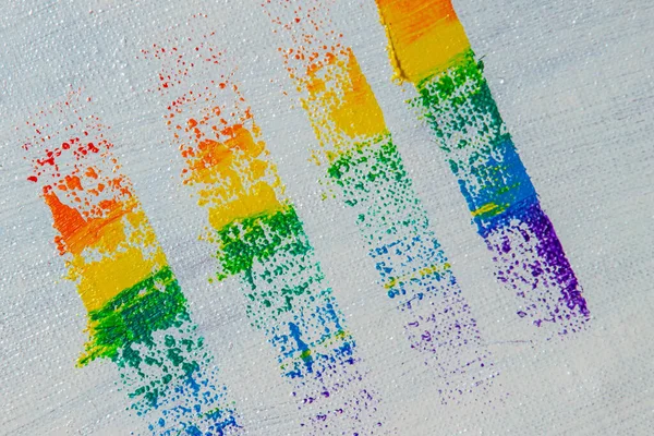 Vários Traços Tinta Multicolorida Retratam Uma Fragmentação Comunidade Lgbt Uma — Fotografia de Stock