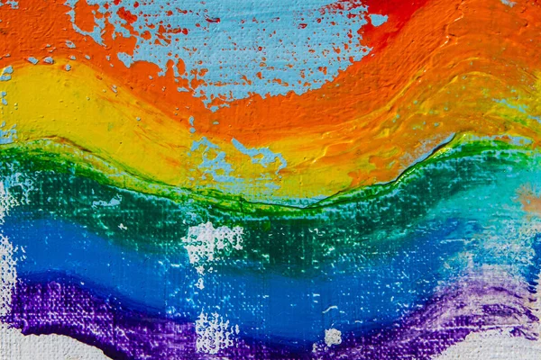 Vários Traços Tinta Multicolorida Retratam Uma Fragmentação Comunidade Lgbt Uma — Fotografia de Stock