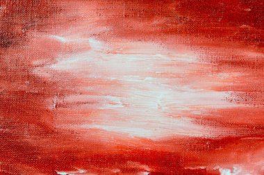 soyut yaratıcı arkaplan: tuvali ayarlarken beyaz ve kırmızı renkli astar lekeleri, geçici nesne. 