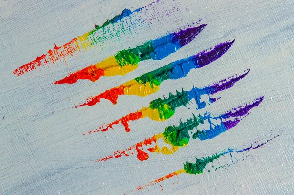 Several Strokes Multi Colored Paint Depict Frag Lgbt Community Light — Stock Photo, Image