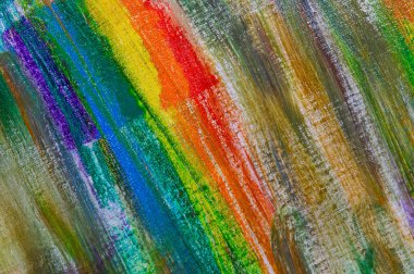 soyut gökkuşağı çok renkli arkaplan tuvaldeki boyaların silinmesiyle oluşmuş, kısa odaklı. Sanat eseri değil, geçici etki.. 