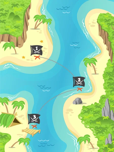Isla del tesoro pirata — Archivo Imágenes Vectoriales