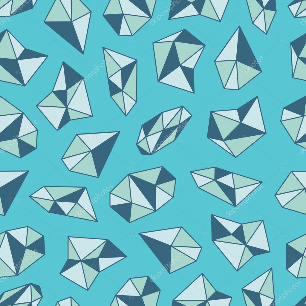 Geometric pattern with crystals in polygon style. Vector seamless background