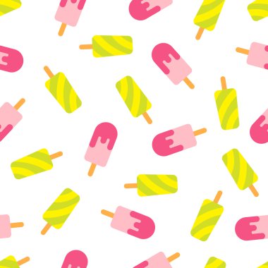 Sorunsuz vektör desen renkli dondurma ile. Kartları için invi