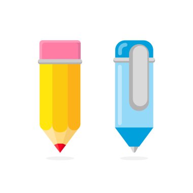 Kalem ve beyaz arka planda kalem. 