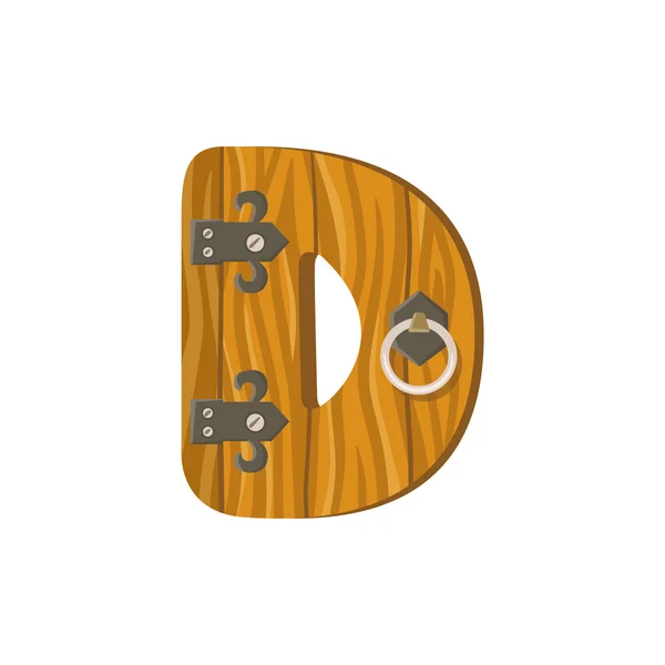Letter D in the form of a door. — Stock Vector