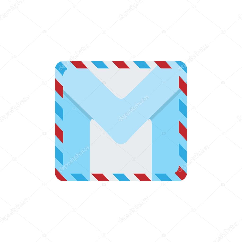 Letter M in the form of a mail letter. Design element is perfect for logos, icons, children's alphabet and play.
