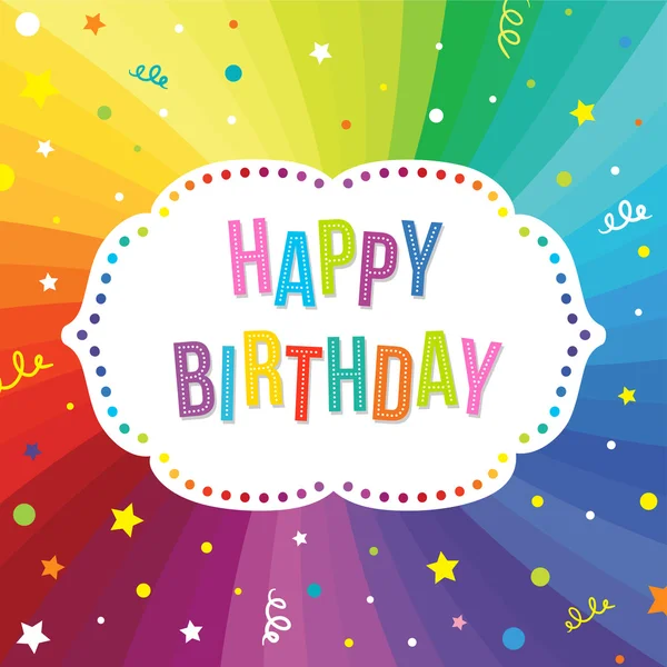 Tarjeta de felicitación feliz cumpleaños. — Vector de stock