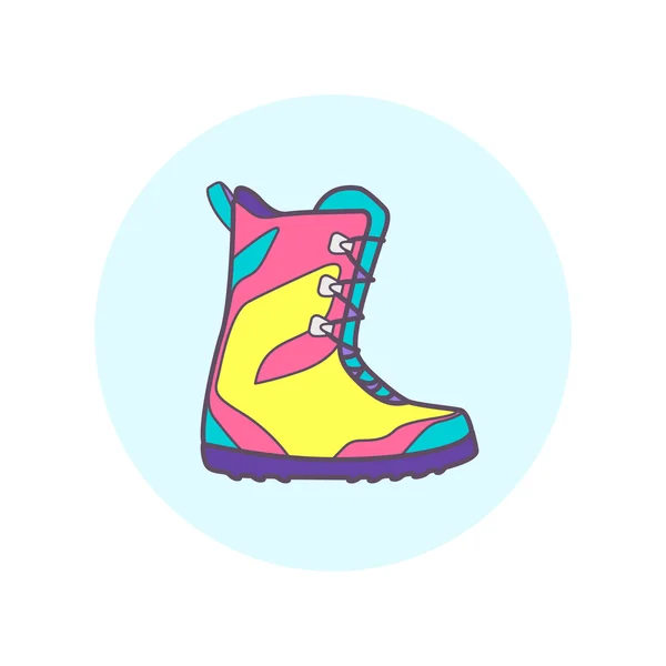 Snowboard boots. One of vector snowboarding icon set. — Stock Vector