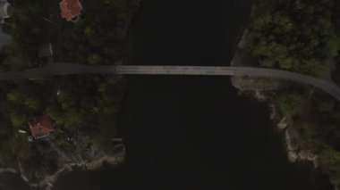 Drone view on Vaxholm kastell in Sunset, Stockholm takımadaları
