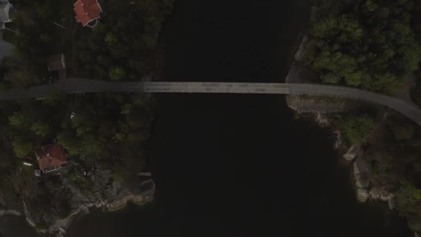 Drone view over Vaxholm kastell in sunset, Stockholm archipelago — Stock Video