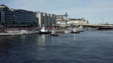 Stockholm takımadasındaki Guldbron 'a yeni bir kanalizasyon nakli. 2020-06-29
