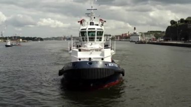 Stockholm takımadasındaki Guldbron 'a yeni bir kanalizasyon nakli. 2020-06-29