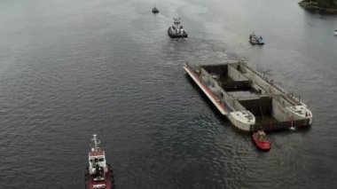 Stockholm takımadasındaki Guldbron 'a yeni bir kanalizasyon nakli. 2020-06-29