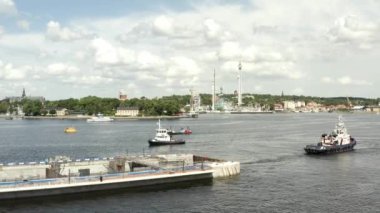 Stockholm takımadasındaki Guldbron 'a yeni bir kanalizasyon nakli. 2020-06-29
