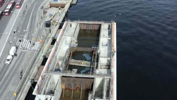 Přeprava nového kanálu do Guldbronu v souostroví Stockholm. 2020-06-29 — Stock video