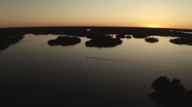 Drone view on Vaxholm kastell in Sunset, Stockholm takımadaları
