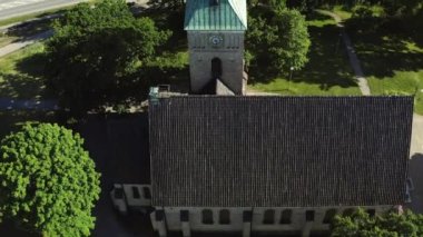 Stockholm 'ün dışındaki Gustavsberg takımadalarında yaz mevsiminin havadan görüntüsü. 20-07-28