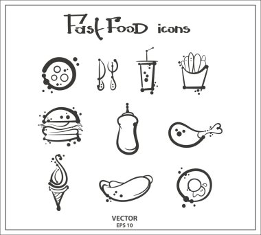 Fast Food simgeleri.