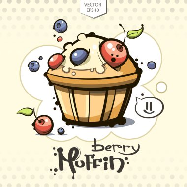 Çizgi film kek çilek ile