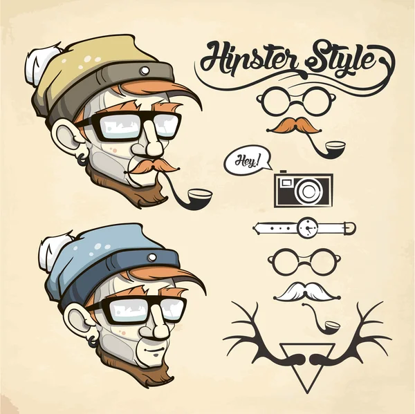 Set stile hipster — Vettoriale Stock