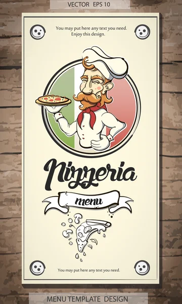 Pizzeria menu ontwerp — Stockvector
