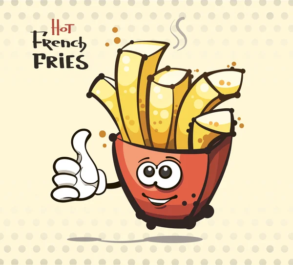 French fries character — Stock Vector