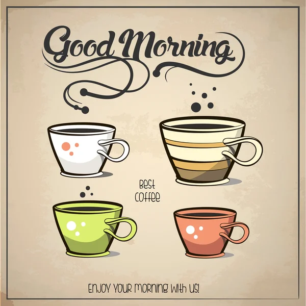 Coffee cups set — Stock Vector