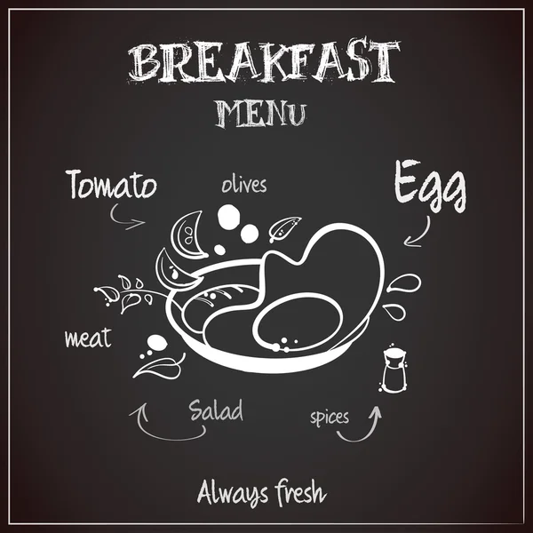 与培根早餐菜单 — 图库矢量图片