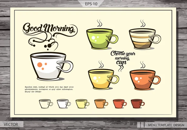 Café menukaart. — Stockvector