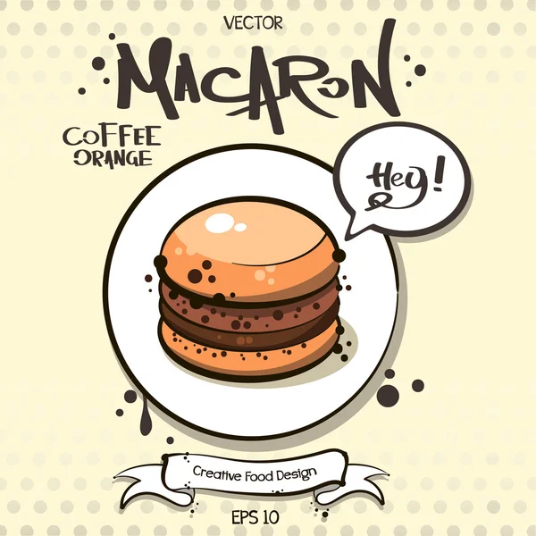 Schattige kleine macaron — Stockvector