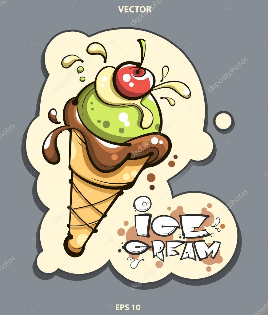 Vector. ice cream logo