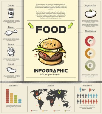 renkli gıda Infographic.