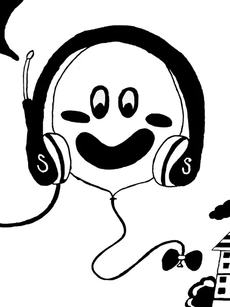 Siyah ve beyaz çizgi film dünya