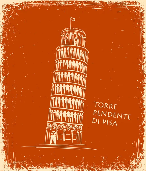 Torre Piza, ilustración vectorial, concepto de viaje — Vector de stock