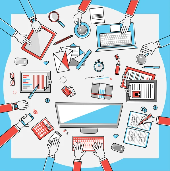 Çalışma alanı. Çalışma çok kültürlü takım, coworking, tipografi kavramı.