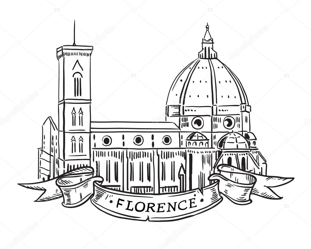 Santa Maria del Fiore, Florence Italian landmark vector iilustration