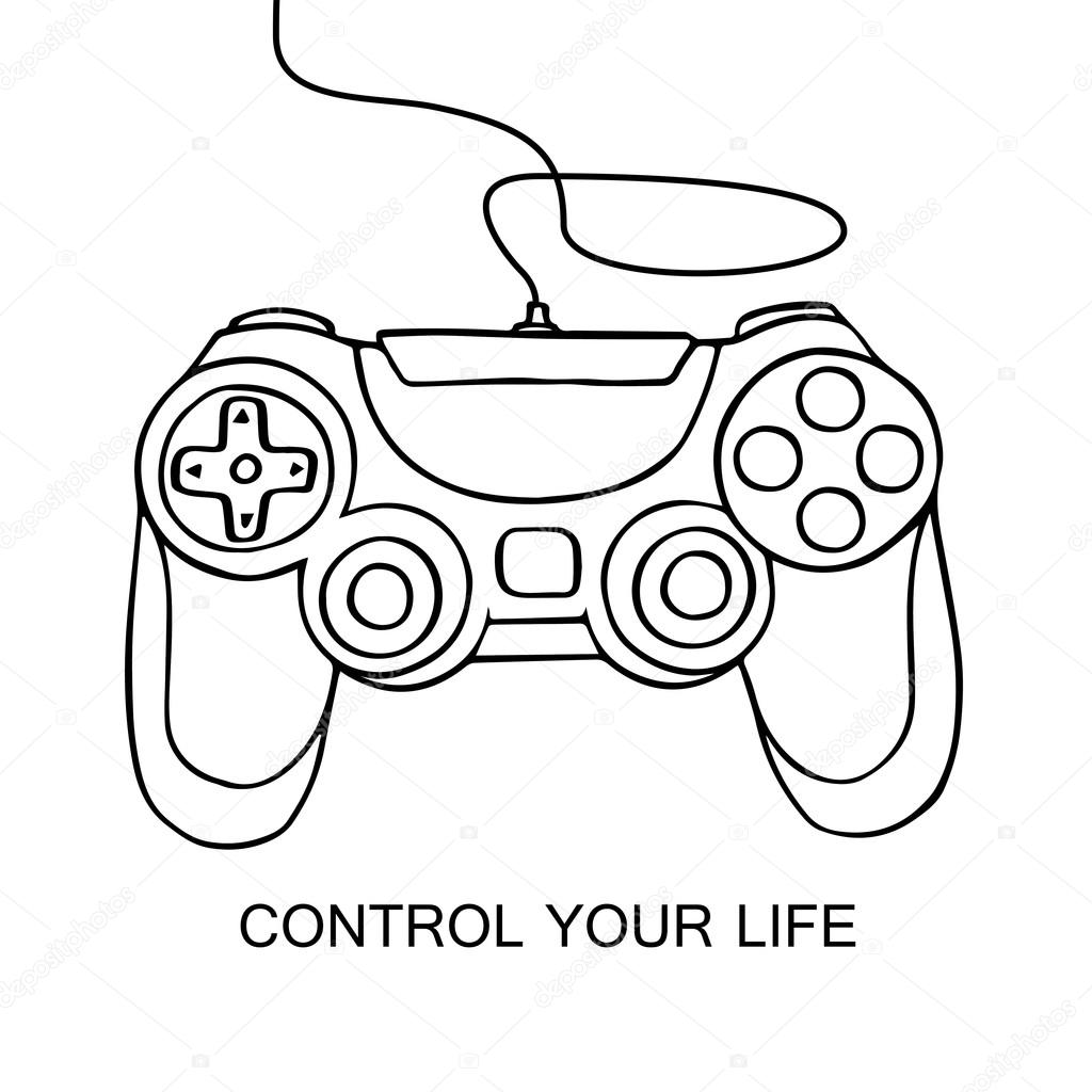 游戏手柄素描图标 手绘矢量图白色背景上分离 控制你的生活概念 图库矢量图像 C Samui 游戏手柄素描图标 手绘矢量图白色背景上分离 控制你的生活概念 图库矢量图像 C Samui