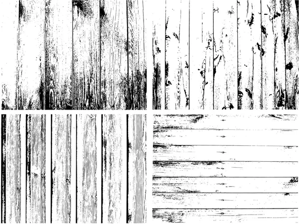 Wooden Planks distress overlay texture pack. Vector Grunge fence from  boards — Stock Vector