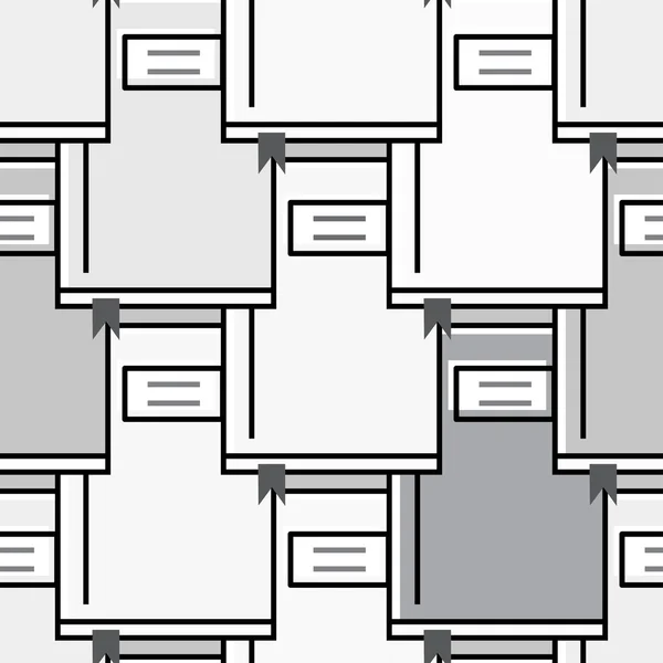 Libro de color gris claro vector patrón inconsútil aprendizaje sobre el trabajo de oficina de educación Volver a la escuela — Vector de stock
