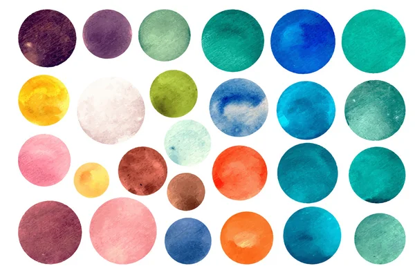 Watercolour circle textures — Stock Vector