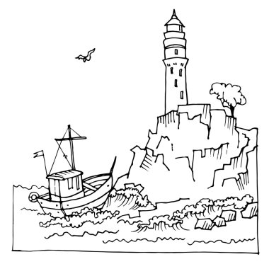 Bir uçurum deniz deniz feneri