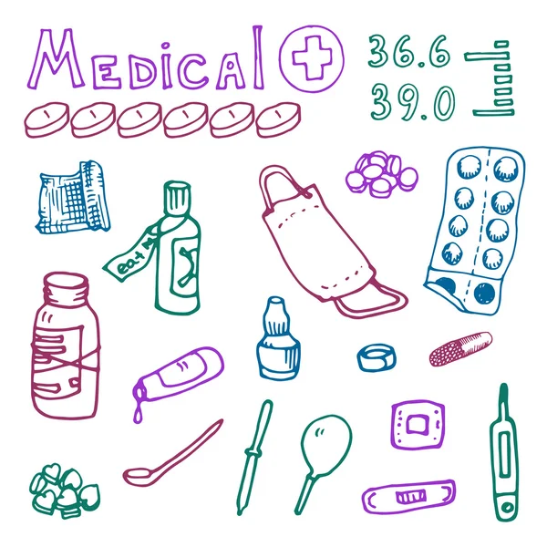 Pills icons set — Stock Vector