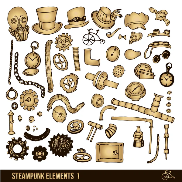 Steampunk element set — Stock vektor